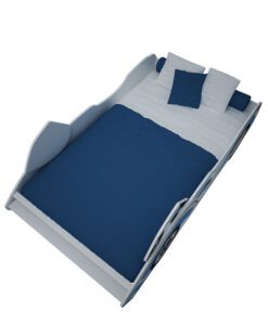 Giường ngủ trẻ em môtô không kệ sách màu xanh lục