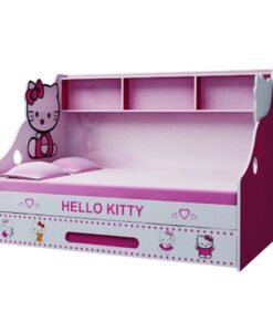 Giường tầng lùn hồng đậm